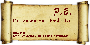 Pissenberger Bogáta névjegykártya